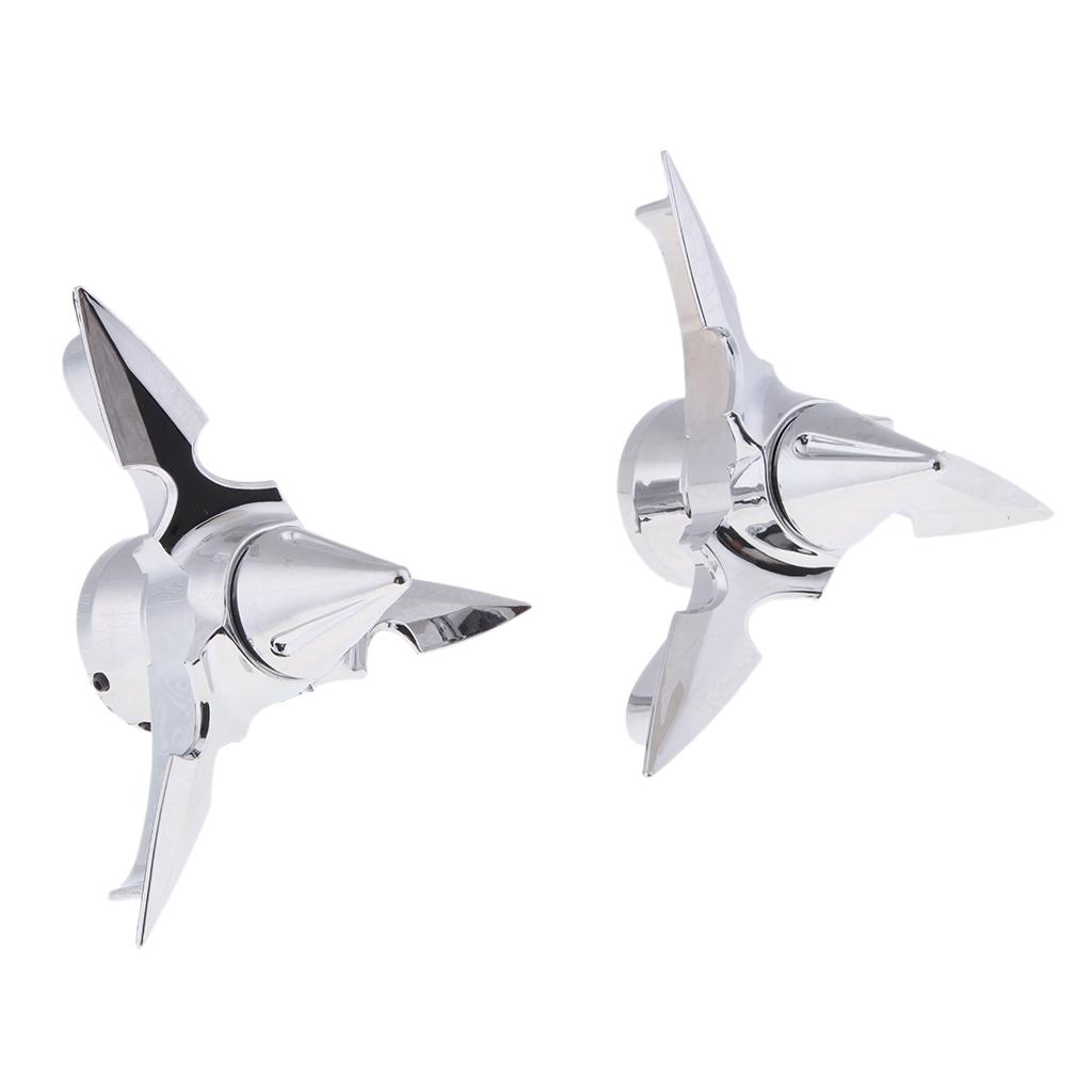 Chrome Spun Blade Spinning Axle Caps for 2002-2011