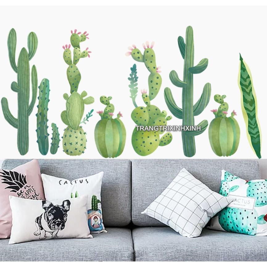 Decal trang trí tường - Xương Rồng nhánh dài 02 mới