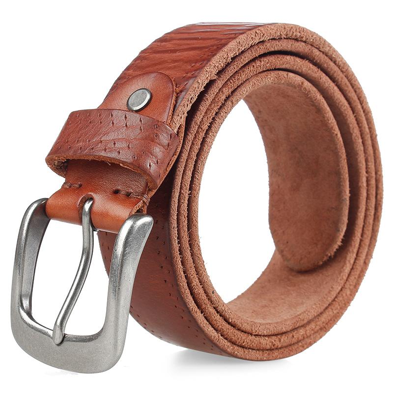 Mới Nam Dây Da Đầu Lớp Da Bò Hợp Kim Khóa Gài Thắt Lưng Phong Cách Doanh Nhân Unisex Rộng Và Hẹp Thiết Kế Sang Trọng 2021 Mới