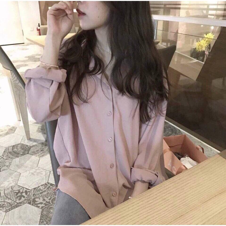 Áo sơ mi nữ oversize cá tính kèm ảnh thật