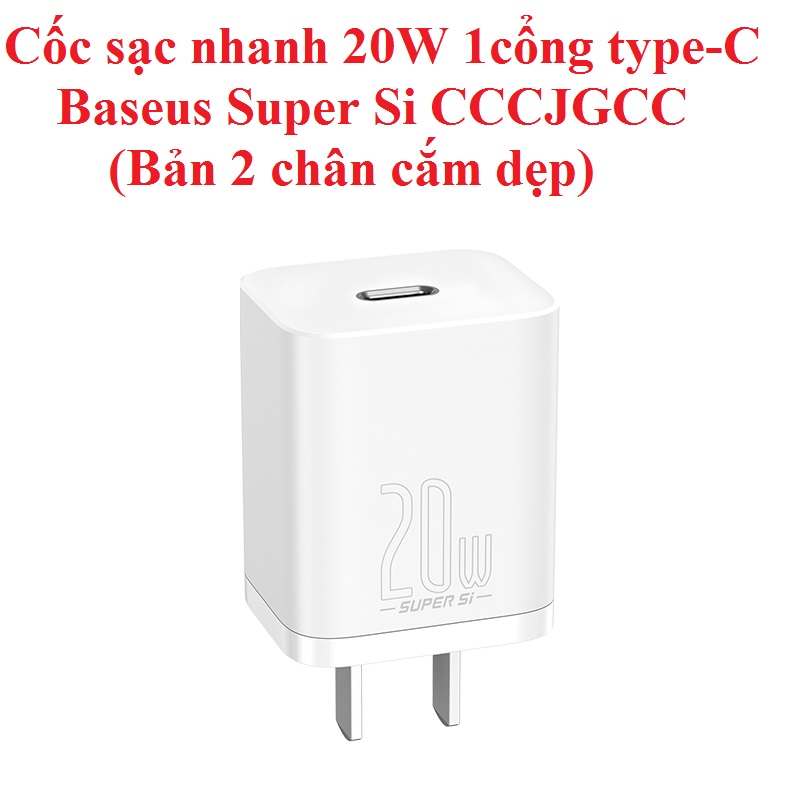 Cốc sạc type-C 20W Baseus Super Si Quick Charger CCCJGCC - Hàng chính hãng