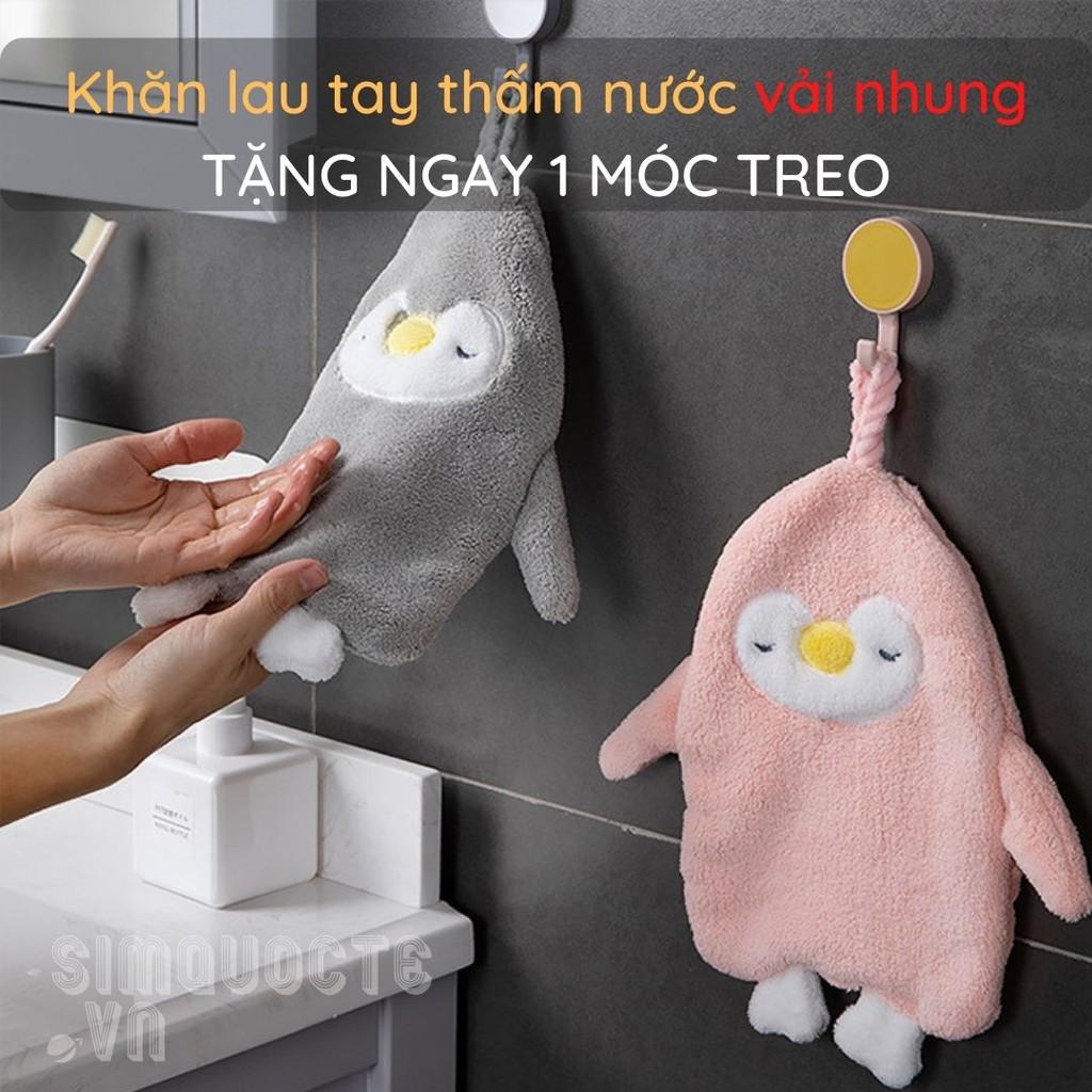 Khăn lau tay hút nước vải nhung dễ thương