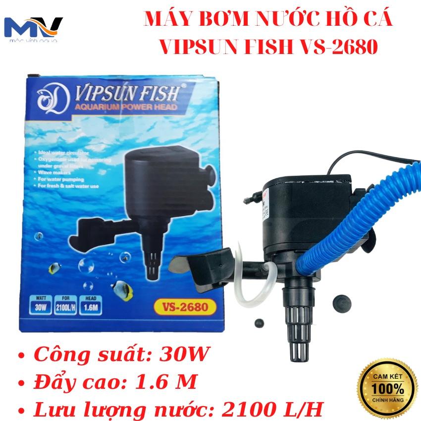 Hình ảnh MÁY BƠM NƯỚC HỒ CÁ VIPSUN FISH VS-2680, Công suất: 30W, Lưu lượng nước: 2100 L/H, Đẩy cao:1.6M | CỬA HÀNG MỘC VINH AQUA