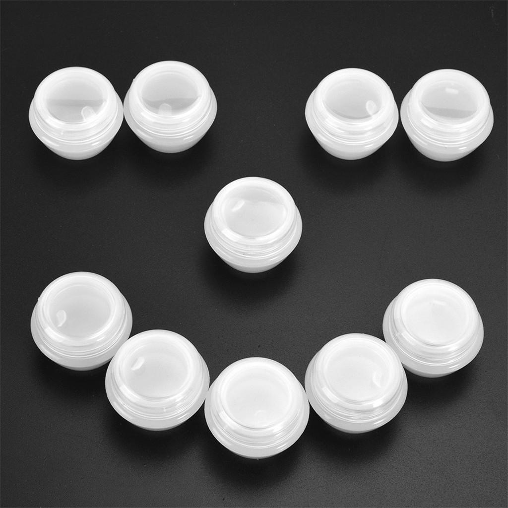 10PCS Cosmetic Empty Jar Pot Makeup Cream Lip Balm Container Box Tube Bottle Plastic Portable Refillable