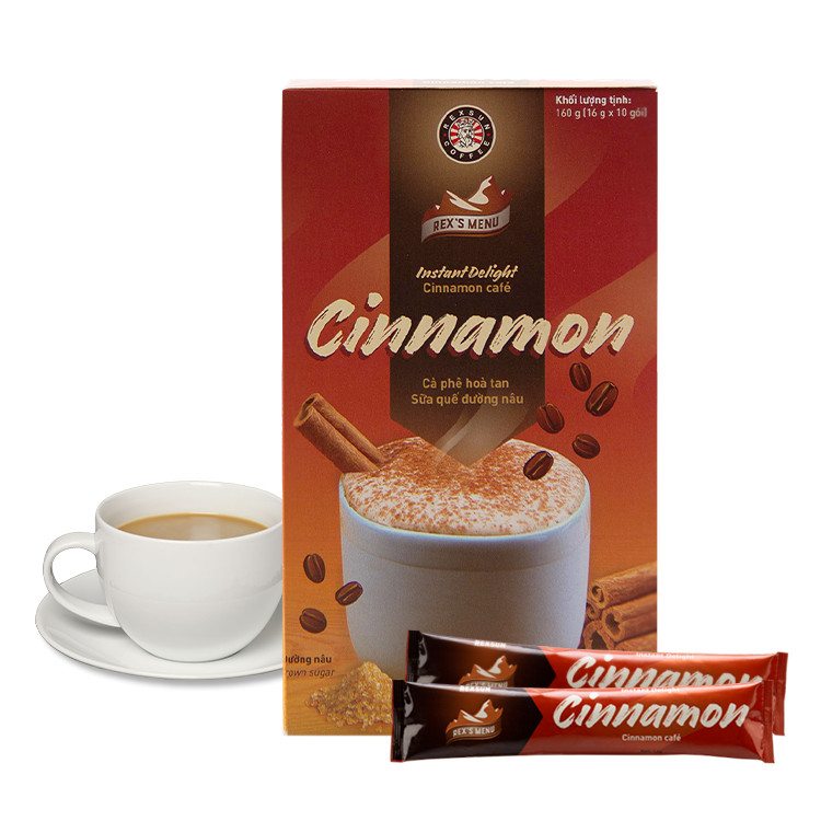 Cà Phê Hoà Tan Sữa Quế - Instant Delight Cinnamon - 160g - Rexsun