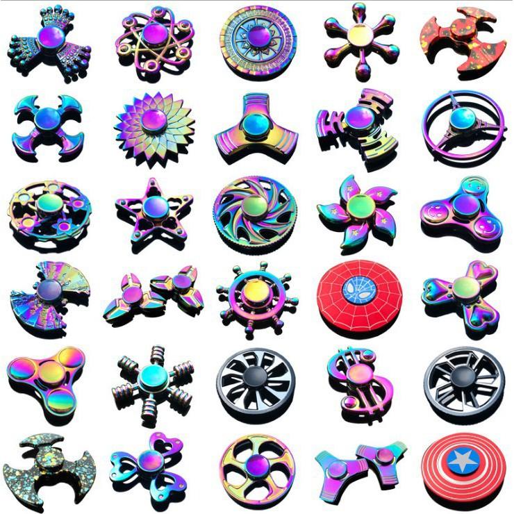 (20 mẫu) Con Quay Spinner Kim Loại 7 Màu Rainbow Quay Spinner Gradient kim loại tùy chọn mẫu