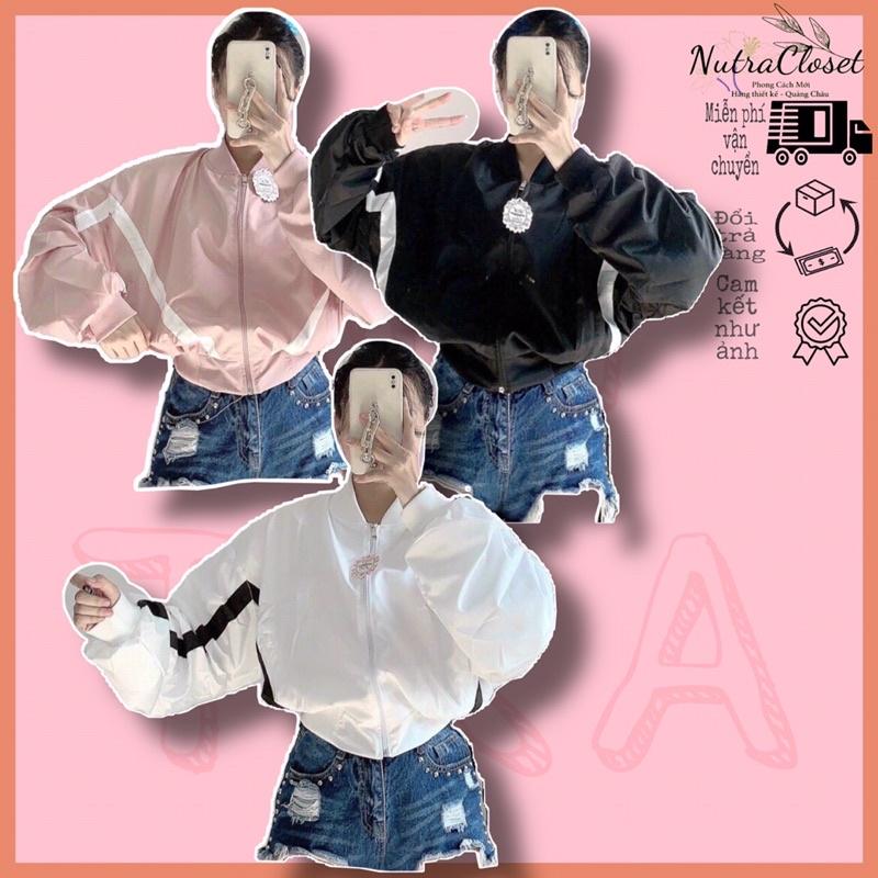 Áo khoác dù 2 lớp lửng croptop không nón cánh dơi unisex ulzzang nam nữ