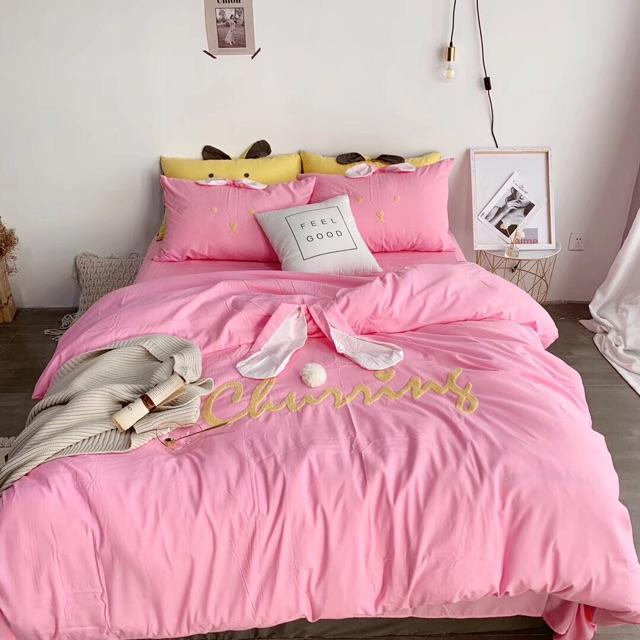 Bộ chăn ga cotton hoạt tính Rabbit 4 món