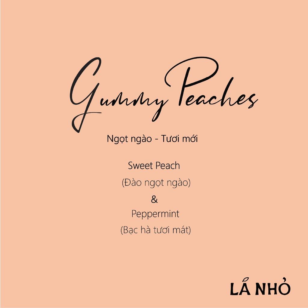 Nến Thơm LÁ NHỎ - Gummy Peaches (Đào Ngọt + Bạc Hà) - Ngọt Ngào - Tươi Mát - Năng Động