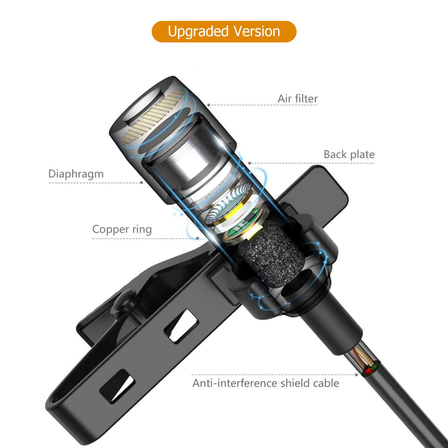 Kẹp cài thu âm Micrô 2 Mét Type-C cho máy tính xách tay