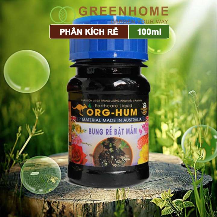 Phân bón lá kích rễ Org Hum, chai 100ml, dưỡng rễ, kích thích ra rễ, kích chồi, nảy mầm, bổ sung dinh dưỡng |Greenhome