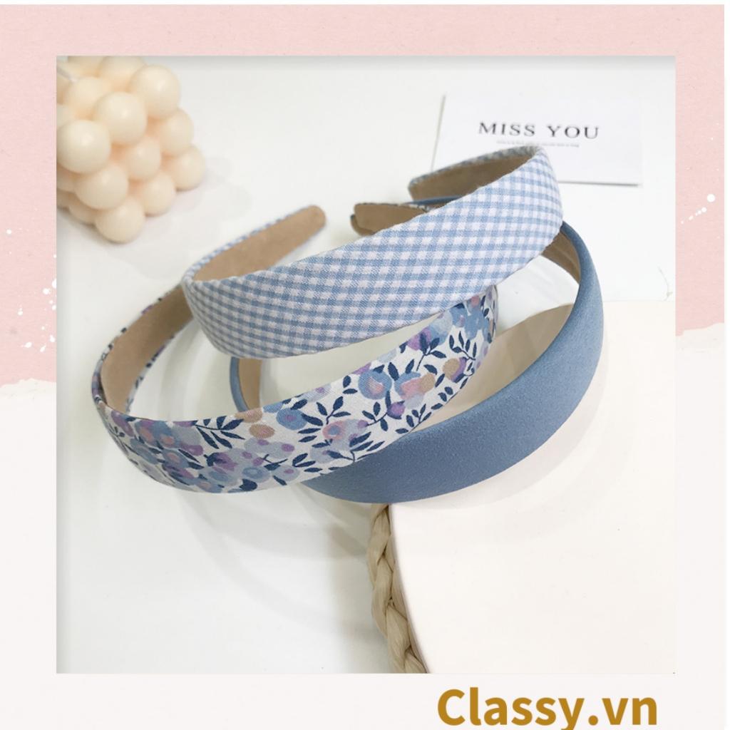 Băng đô cài tóc Classy bản lớn bọc vải màu nhiều màu xinh xắn phong cách vintage PK232