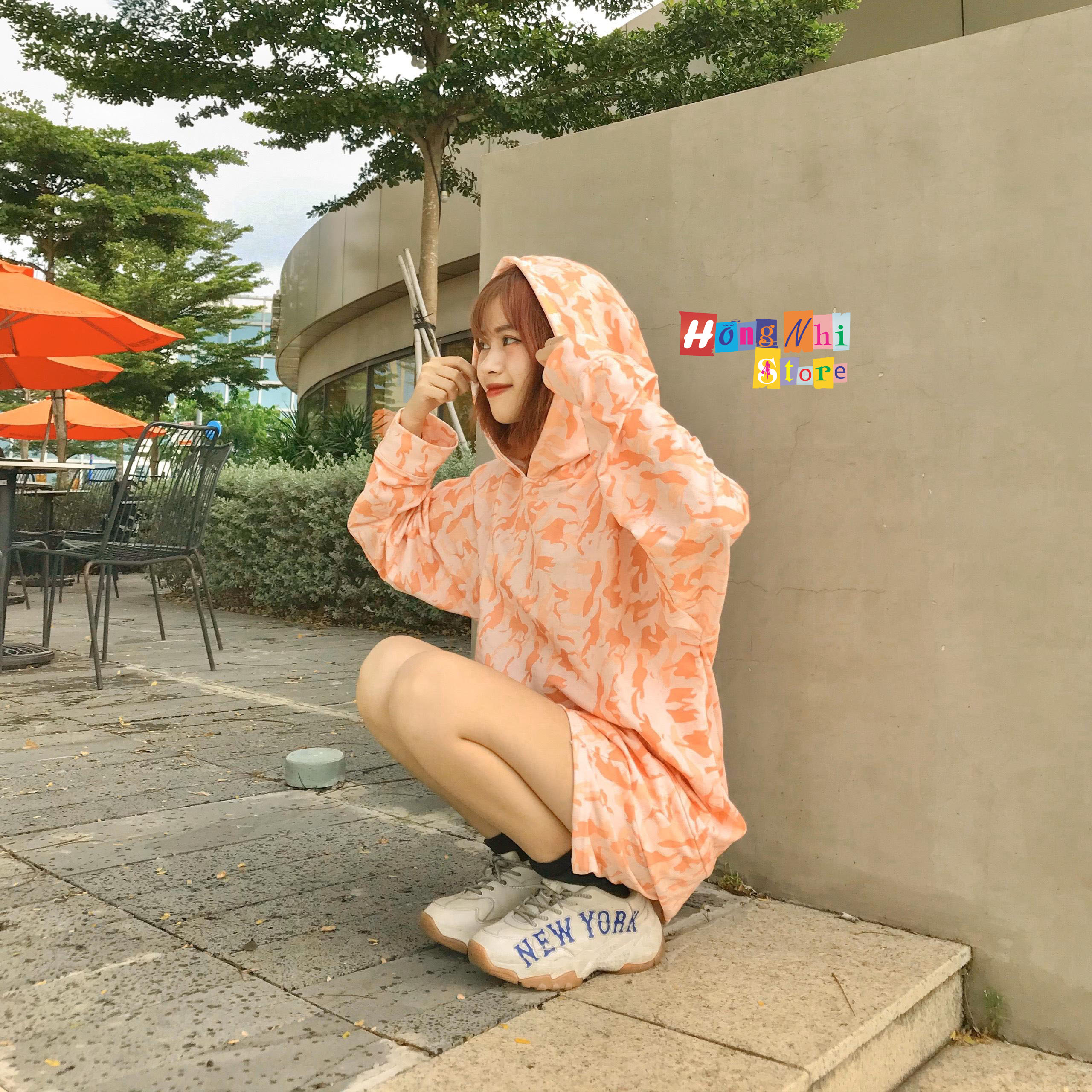 Set Áo Hoodie 3D Unisex Dáng Rộng Kèm Quần Short - Set Bộ Hoodie From Rộng Loang Màu - MM