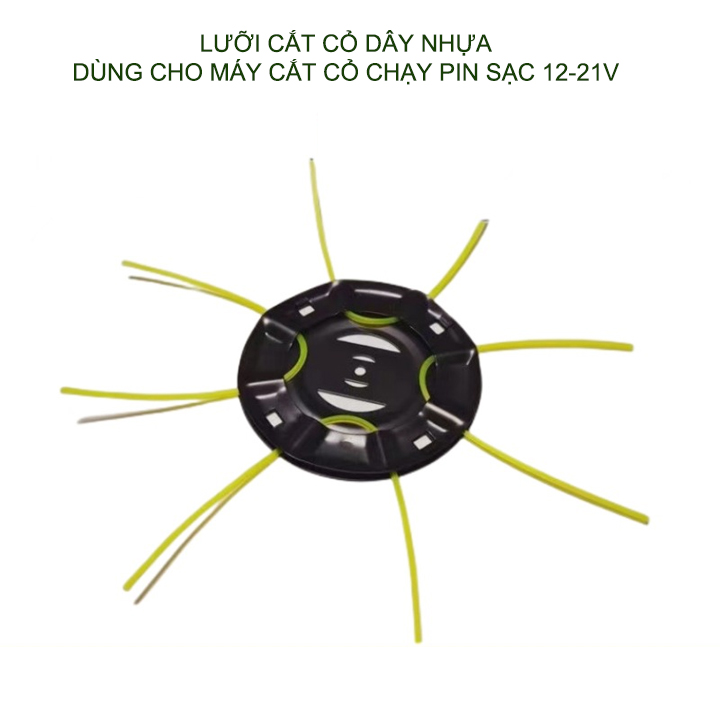 Lưỡi cắt cỏ dây nhựa, 8 dây, dùng cho máy cắt cỏ chạy pin 12-21V