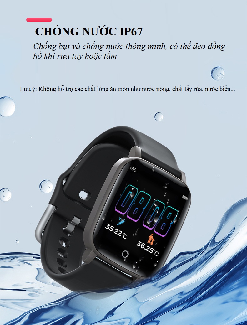 Đồng Hồ Thông Minh Smartwatch T1.QW18T Theo Dõi Sức Khỏe, Tích Hợp Chế Độ Đo Thân Nhiệt