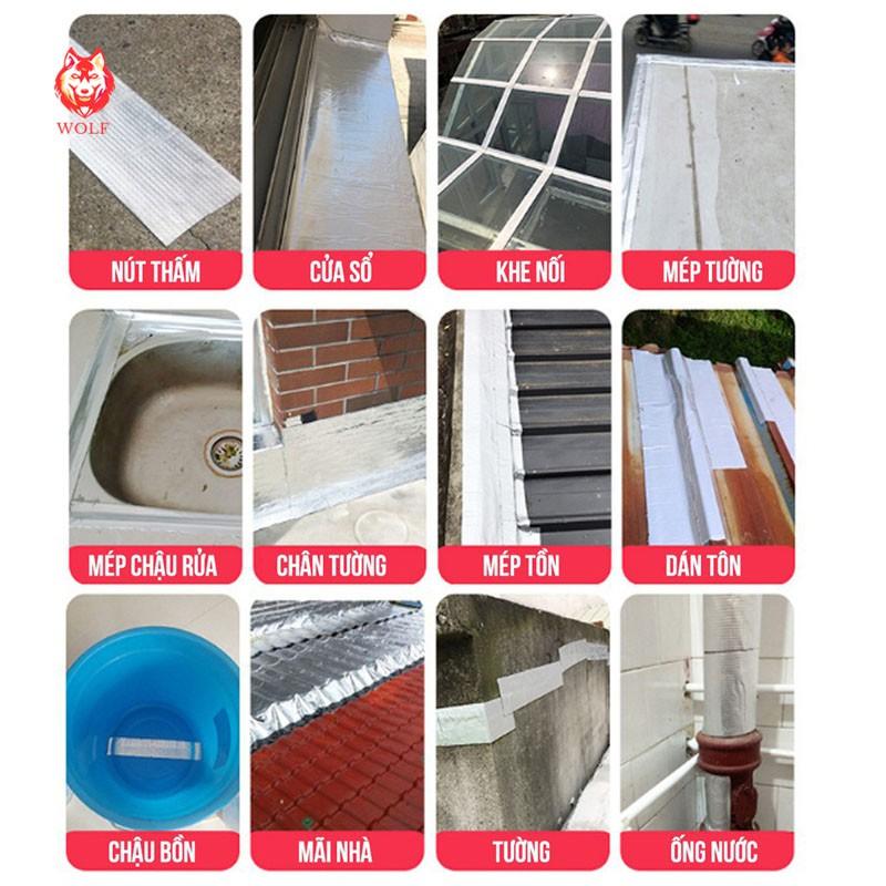 Băng keo chống thấm đa năng X2000 siêu dính, chống thấm dột, dán tường, dán mái tôn, dán ống nước 20cm x 5m