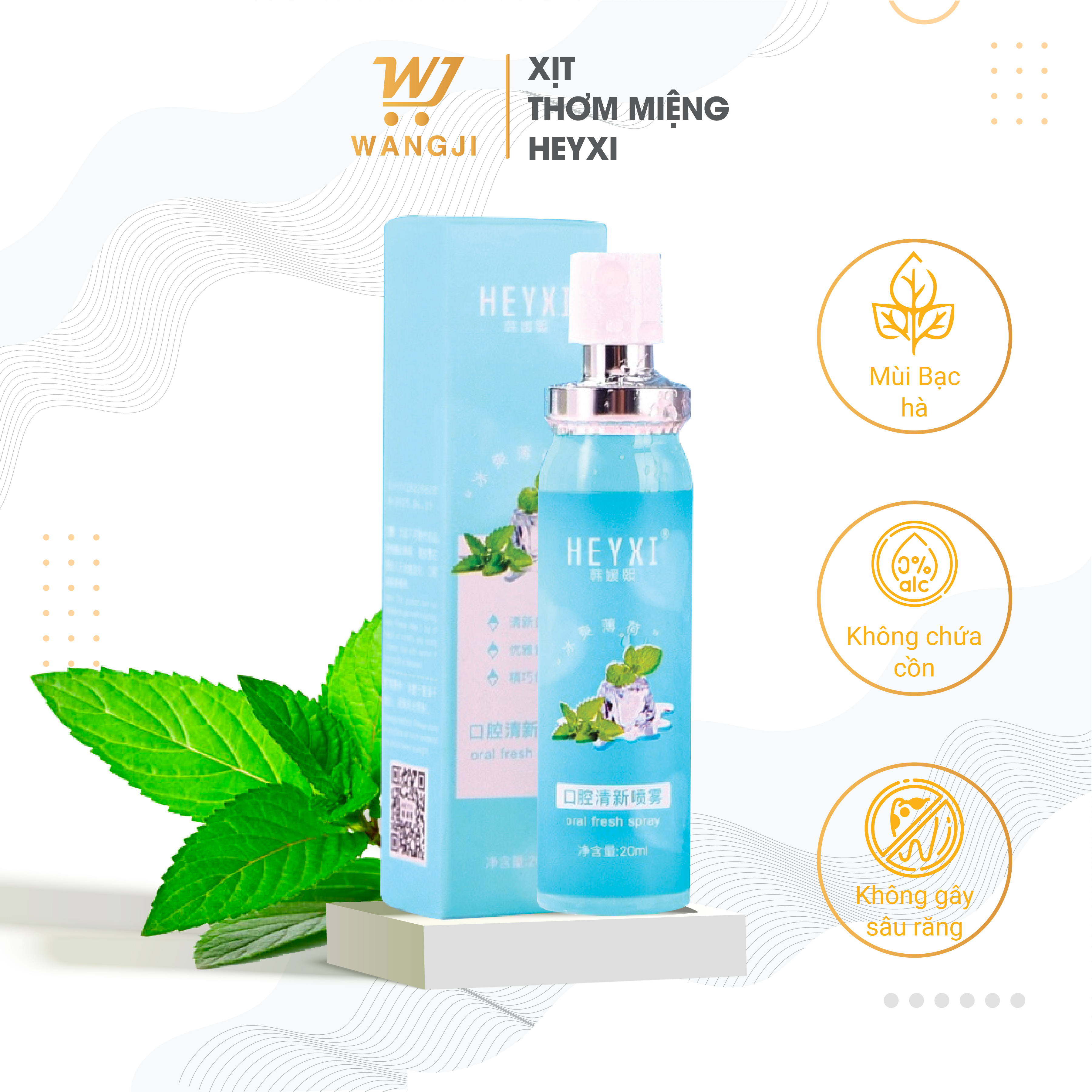 Xịt Thơm Miệng HEYXI (20ml) Cho Hơi Thở Thơm Mát Chỉ Trong 3 Giây Dung Tích