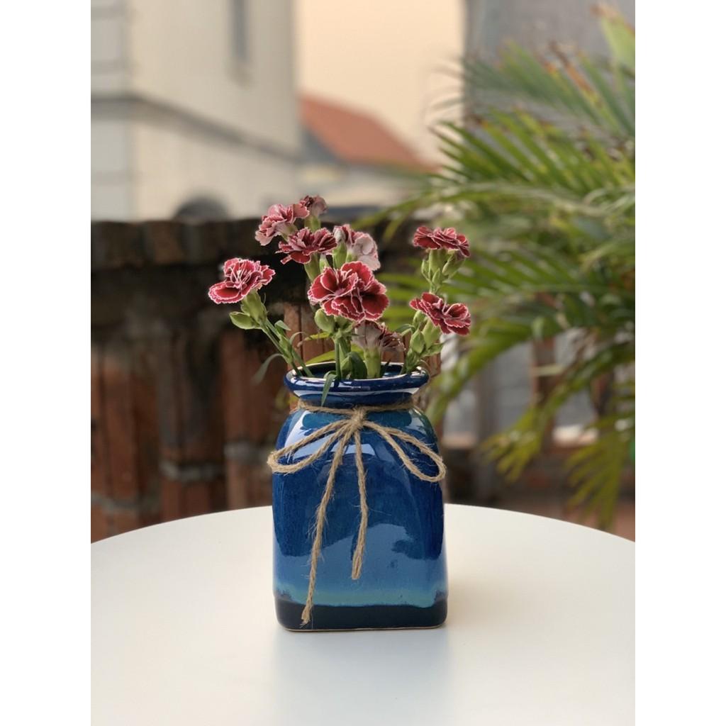 Bình hoa vuông men hỏa biến