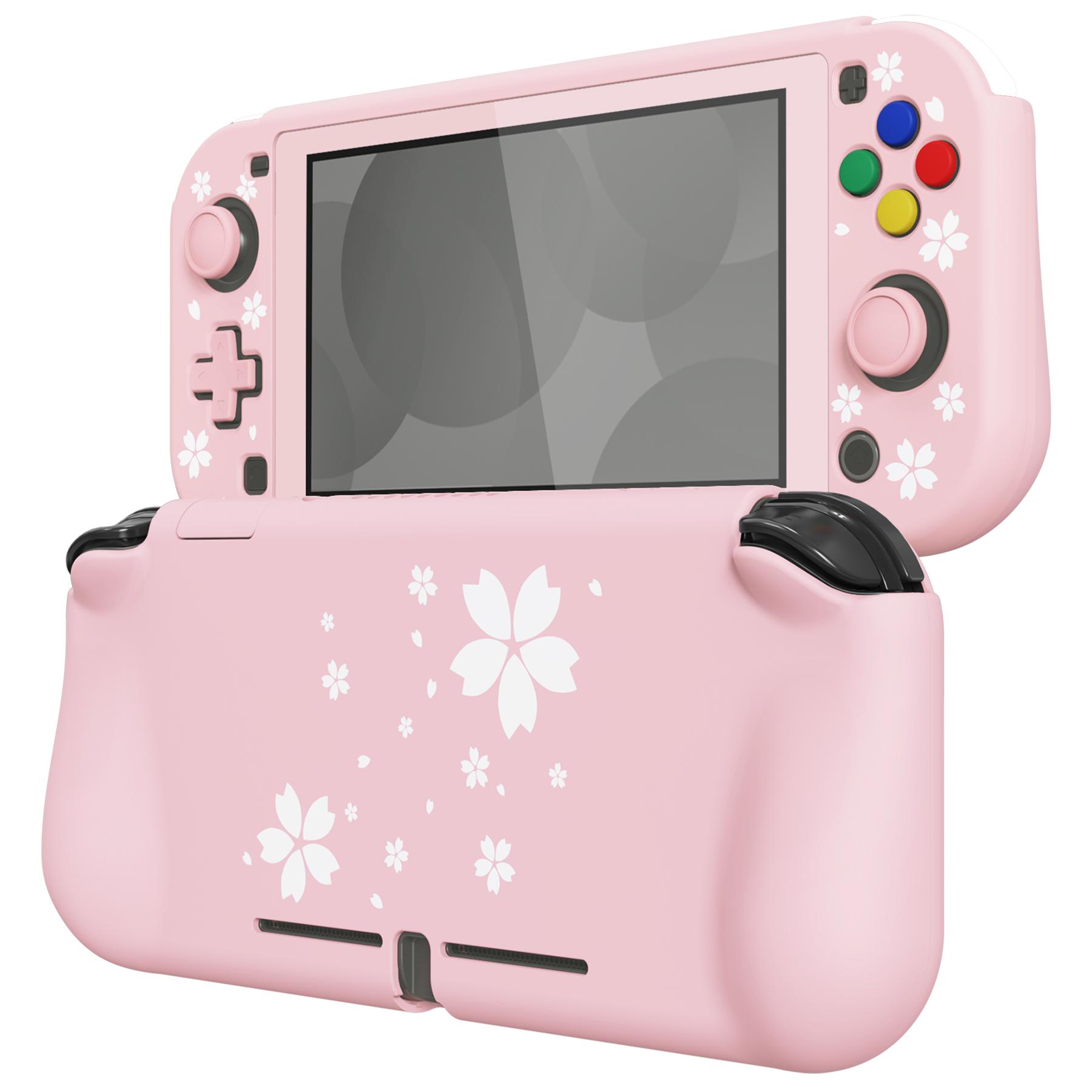 PlayVital ZealProtect Vỏ bảo vệ công thái học cho Nintendo Switch Lite W/Miếng bảo vệ màn hình - Cánh hoa anh đào Màu sắc: Hồng