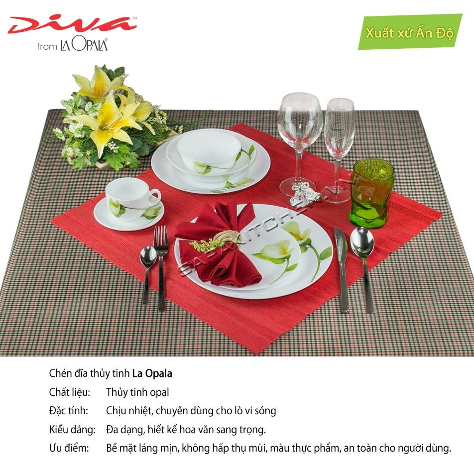 Bộ chén đĩa thủy tinh Diva Ivory I.B 12 món - 10 món Bormioli Rocco - HÀNG CHÍNH HÃNG