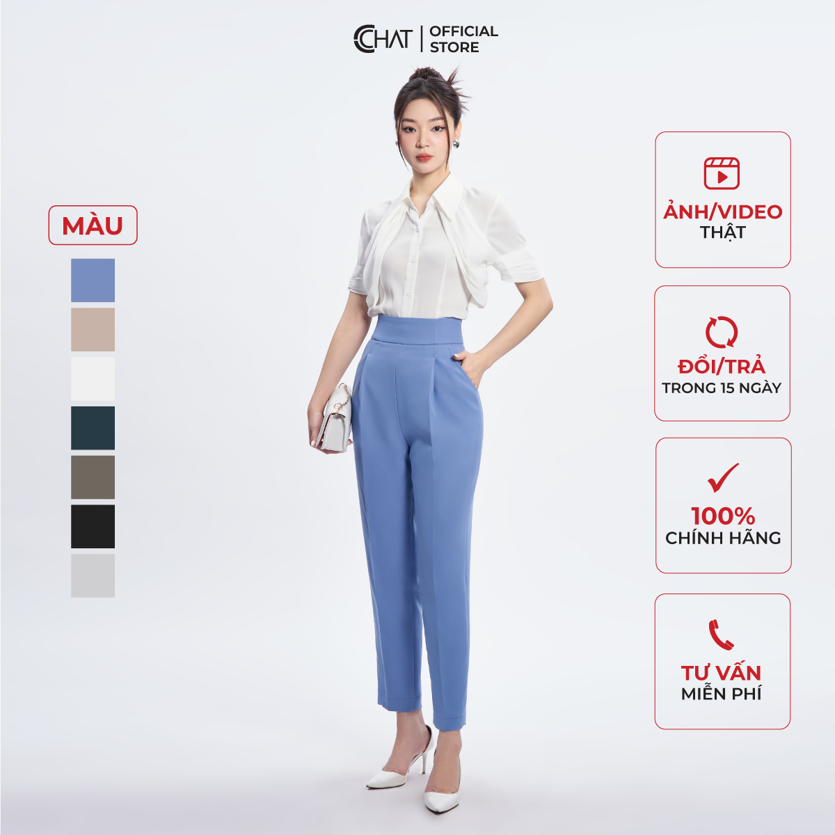 Quần Baggy Nữ Cạp Bổ Bản To Chất Tuytsi Cao Cấp 22QDS2019BT