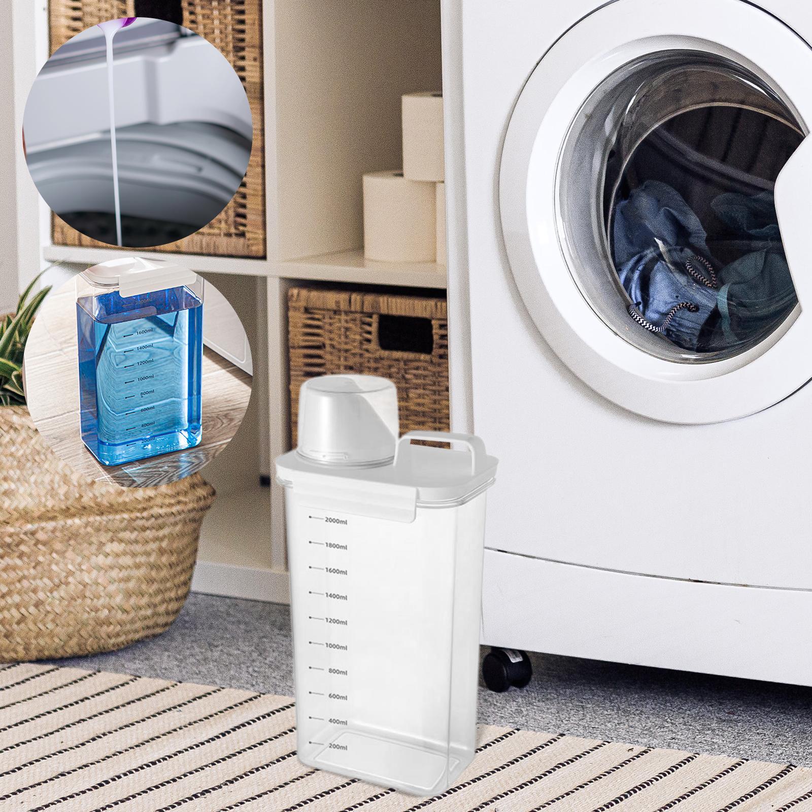 Laundry Powder Storage Tank Dry Food Airtight Container Clear Multiuse Fabric Softener Dispenser Laundry Liquid Dispenser for Toilet