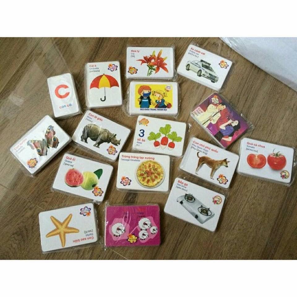 Bộ 416 Thẻ Học Tiếng Anh Thông Minh Flashcard Cho Bé - 16 chủ đề _ Dạy trẻ thông minh sớm