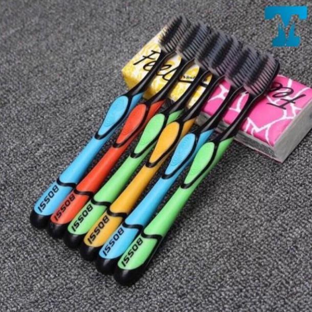 Combo 3 Hộp Bàn Chải Đánh Răng BOSSI Hàn Quốc Chất Liệu Than Tre Hoạt Tính