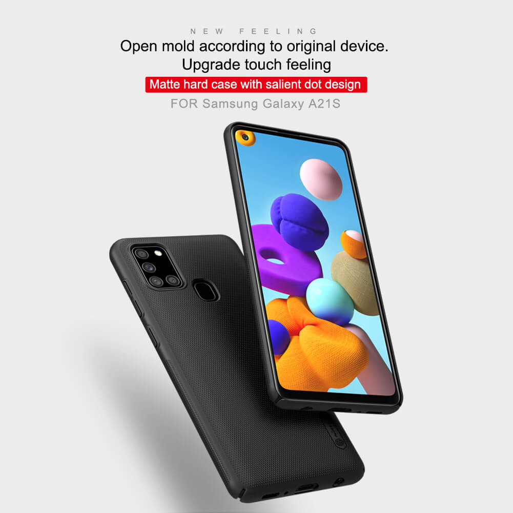 Ốp Lưng Sần chống sốc cho Samsung Galaxy A21s hiệu Nillkin Super Frosted Shield - Hàng Chính Hãng