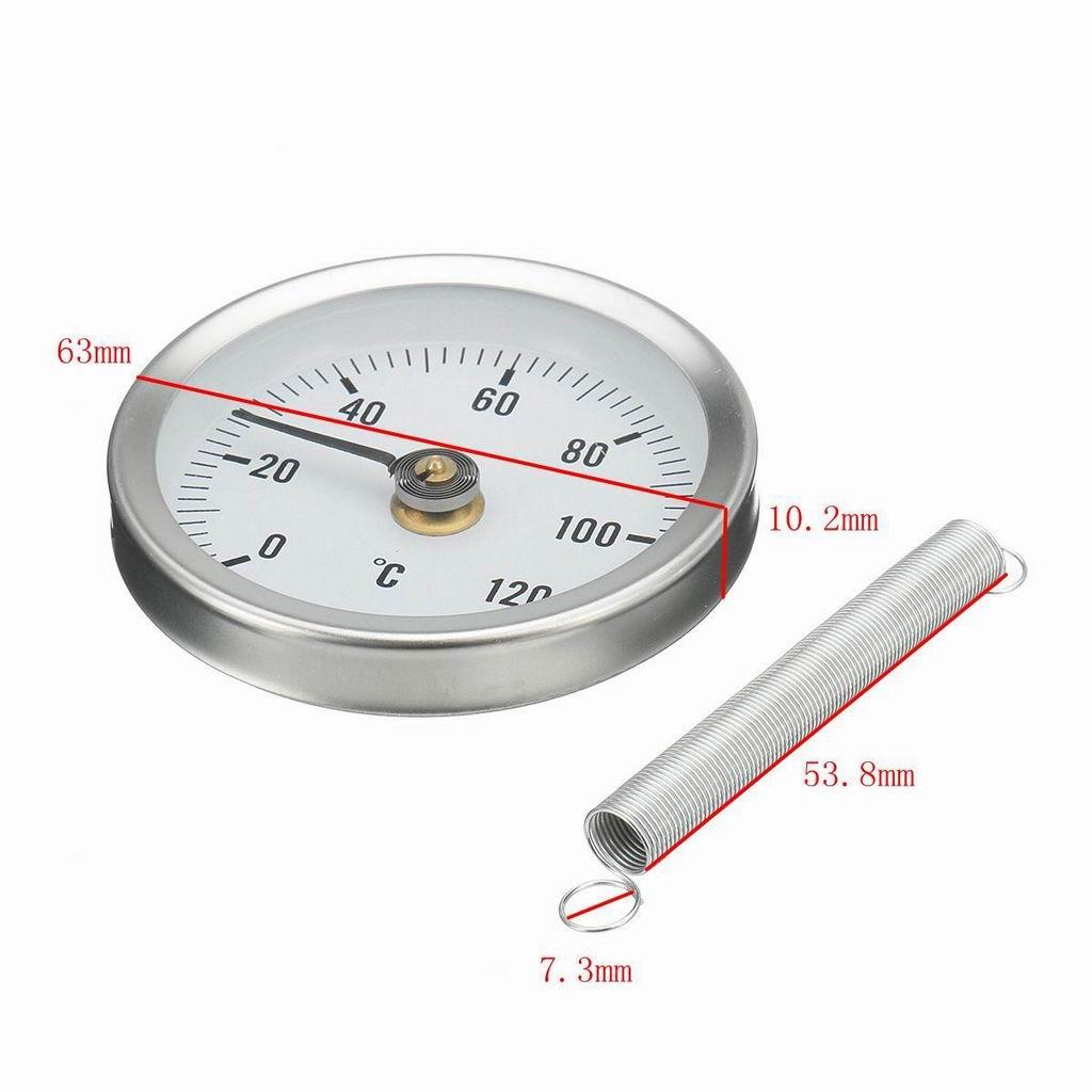 63mm Clip-on Cutting Die Pipe Thermometer Temperature Gauge Clip-On with Spring 0-120℃