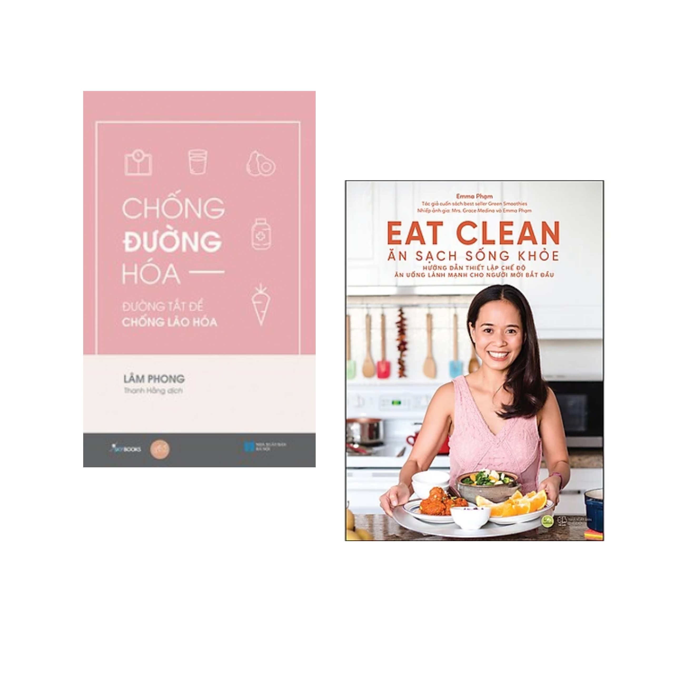 Combo sách dành cho Phái Đẹp: Chống Đường Hóa – Đường Tắt Để Chống Lão Hóa +Eat Clean - Ăn Sạch Sống Khỏe / Tặng Bookmark