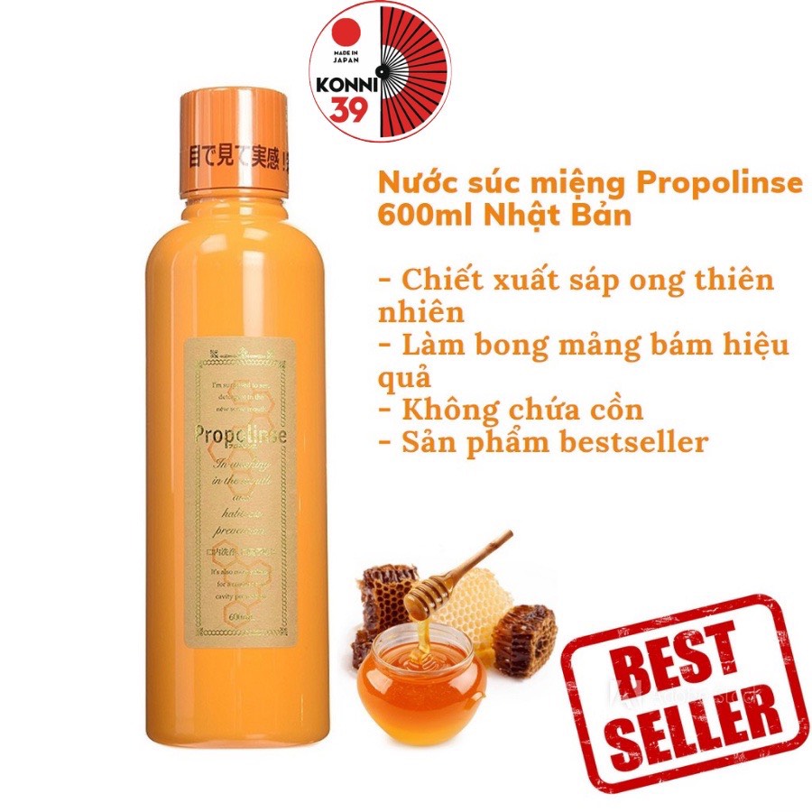 Nước súc miệng Propolinse Nhật Bản giúp làm sạch và giảm mảng bám 600ml