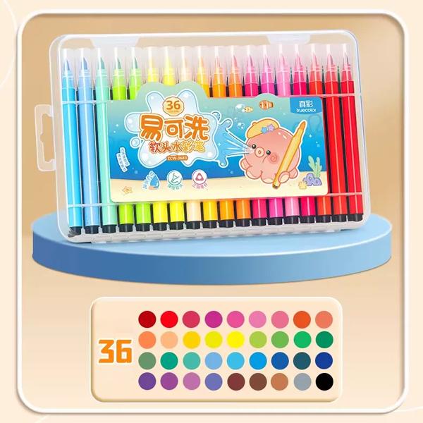 Hộp 36 Bút Lông Màu Nước Rửa Được - Truecolor ZCW-3683-36