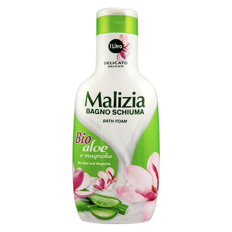 Sữa Tắm Maliza Bio Aloe & Magnolia Bagno Schiuma bath Foam 1000ml tặng kèm móc khóa