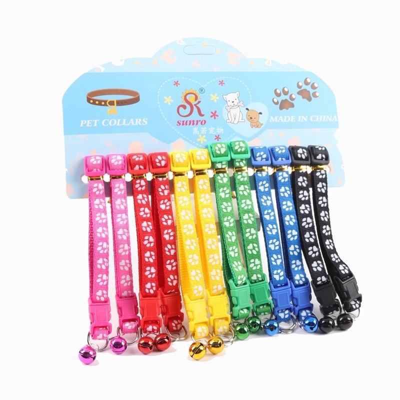 Vòng lục lạc chó mèo dây đeo cổ - phụ kiện chó mèo - size 1CM* (20-31 cm) nhiều hoa văn