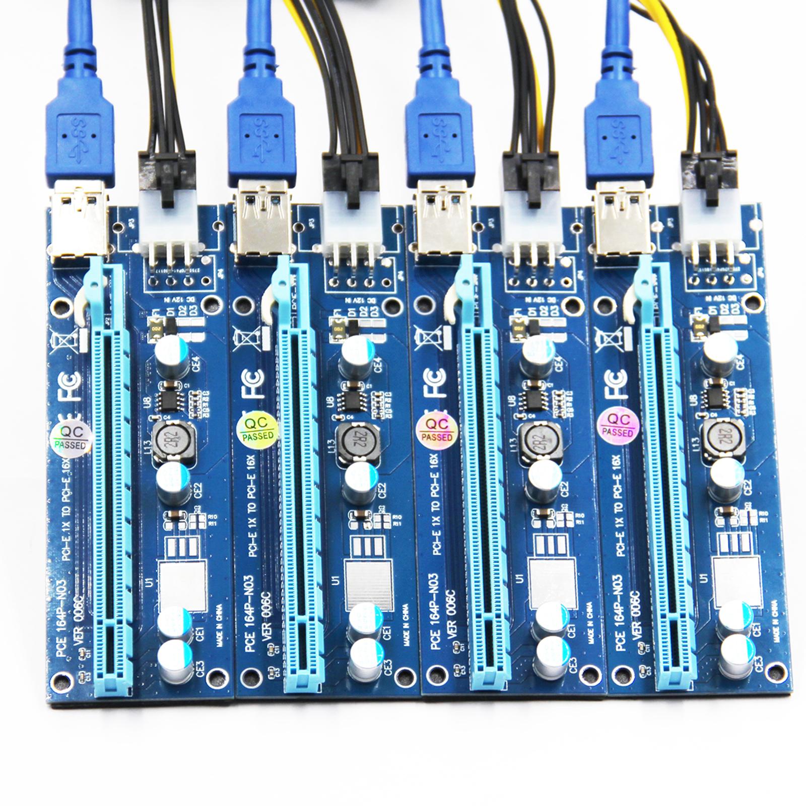 USB 3.0 PCI-E 1X to 16X Riser Card Adapter for BTC Miner PC Desktop