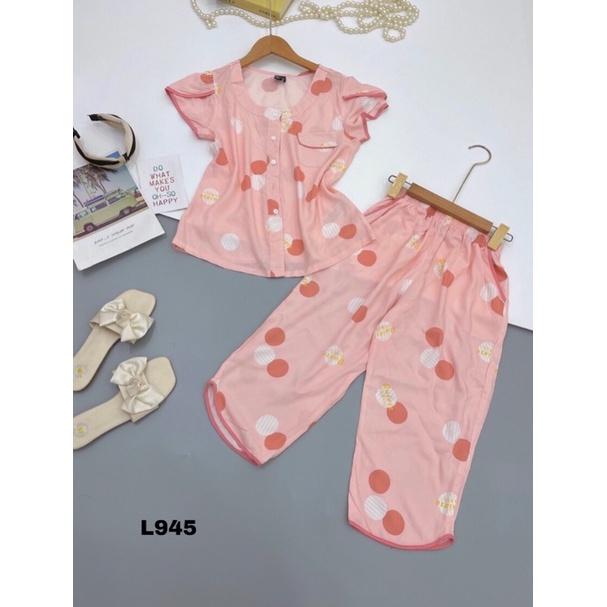 Đồ Bộ Xinh Lửng Cổ Tròn Tay Đắp Tole Lanh