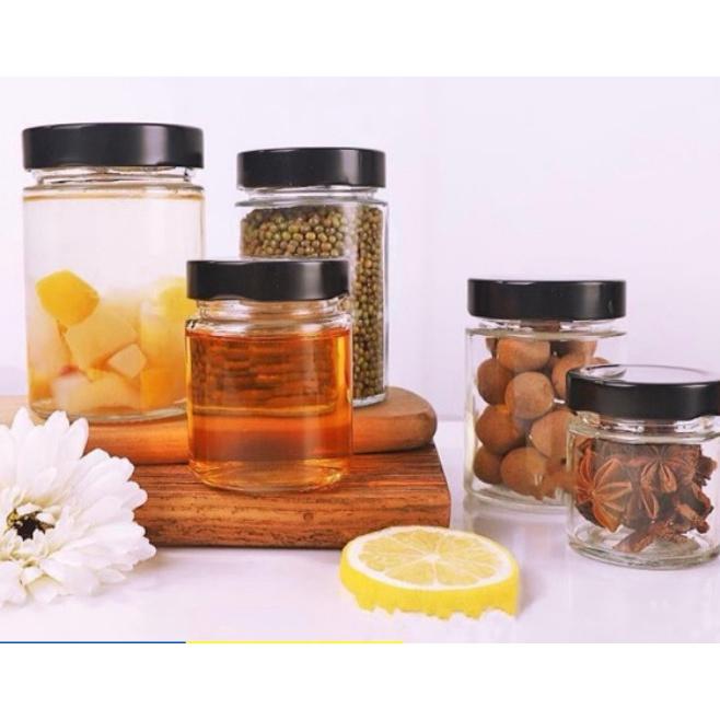 Hũ Thủy Tinh Trụ Tròn Nắp Thiết Bản Dày | Tùy Chọn Dung Tích
