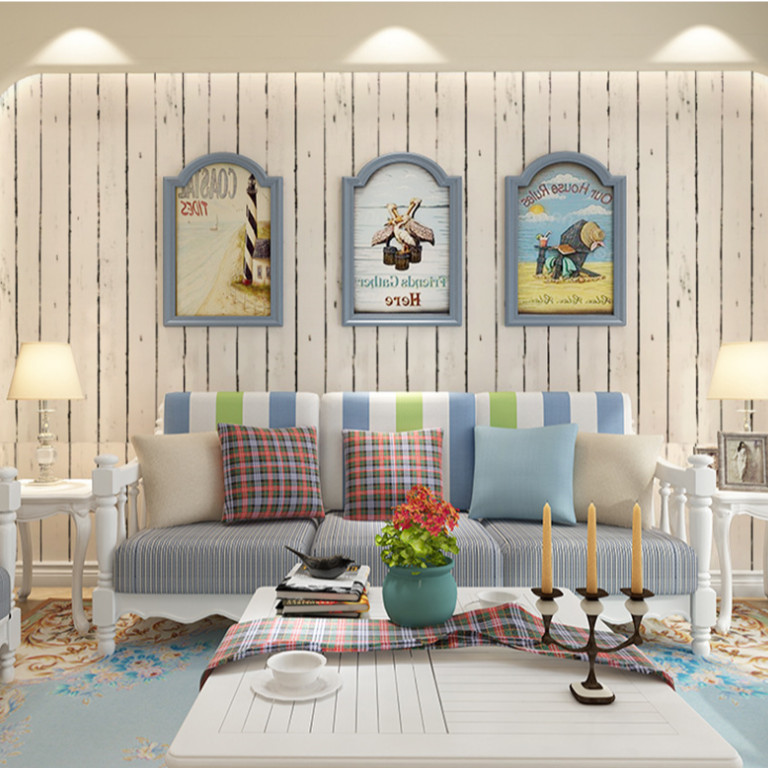 Cuộn 5m Decal Giấy Dán Tường giả vân sọc trắng