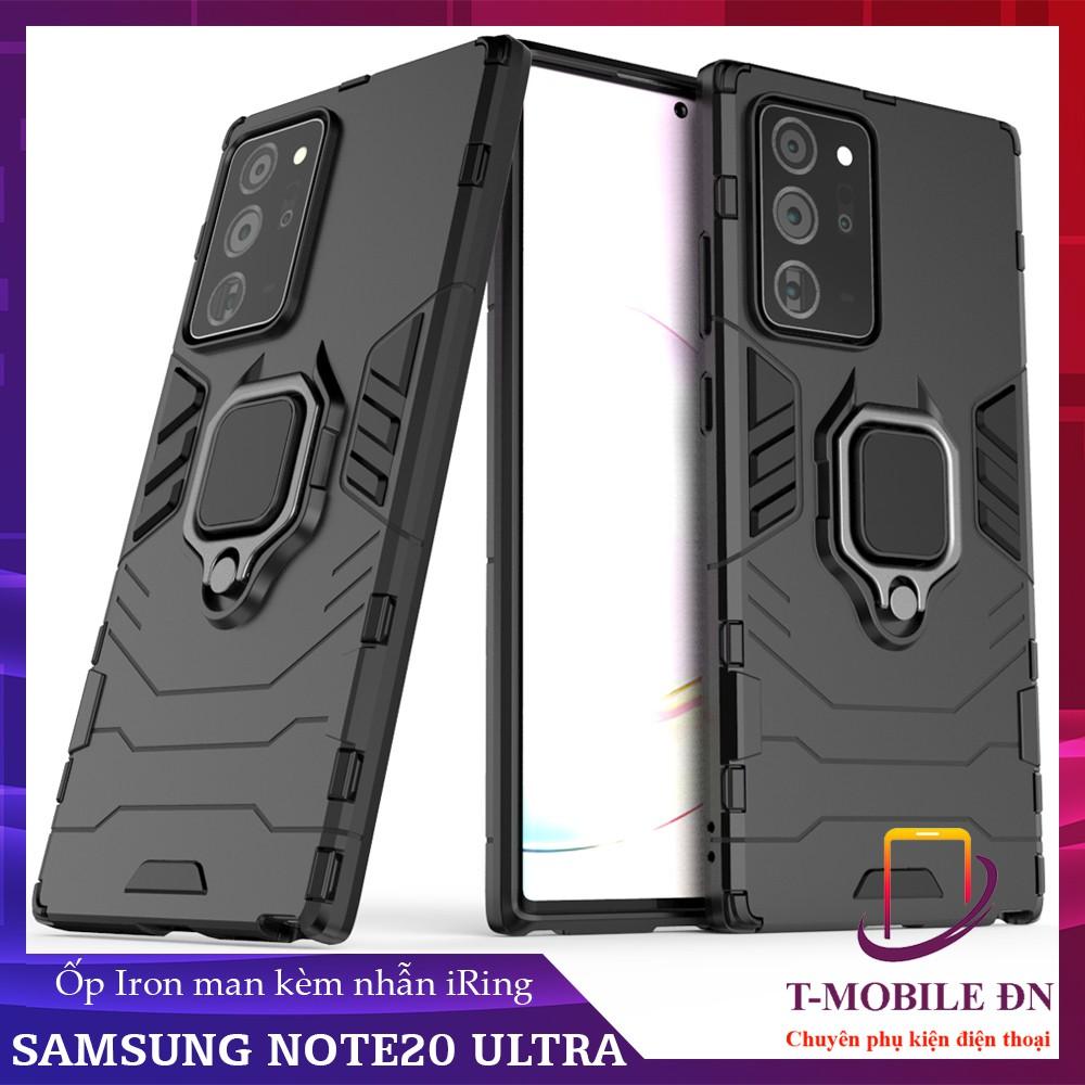 Ốp lưng cho Samsung Note 20 / 20 Ultra iron man chống sốc kèm nhẫn xoay chống xem video bảo vệ camera