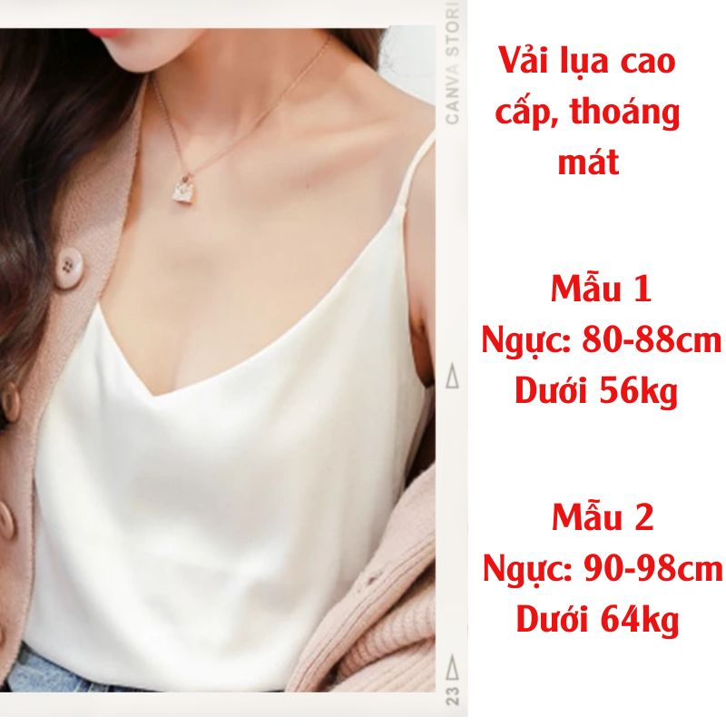 Áo 2 dây nữ cổ tim lụa latin cao cấp mặt trong vest blazer storevanshop AO0003