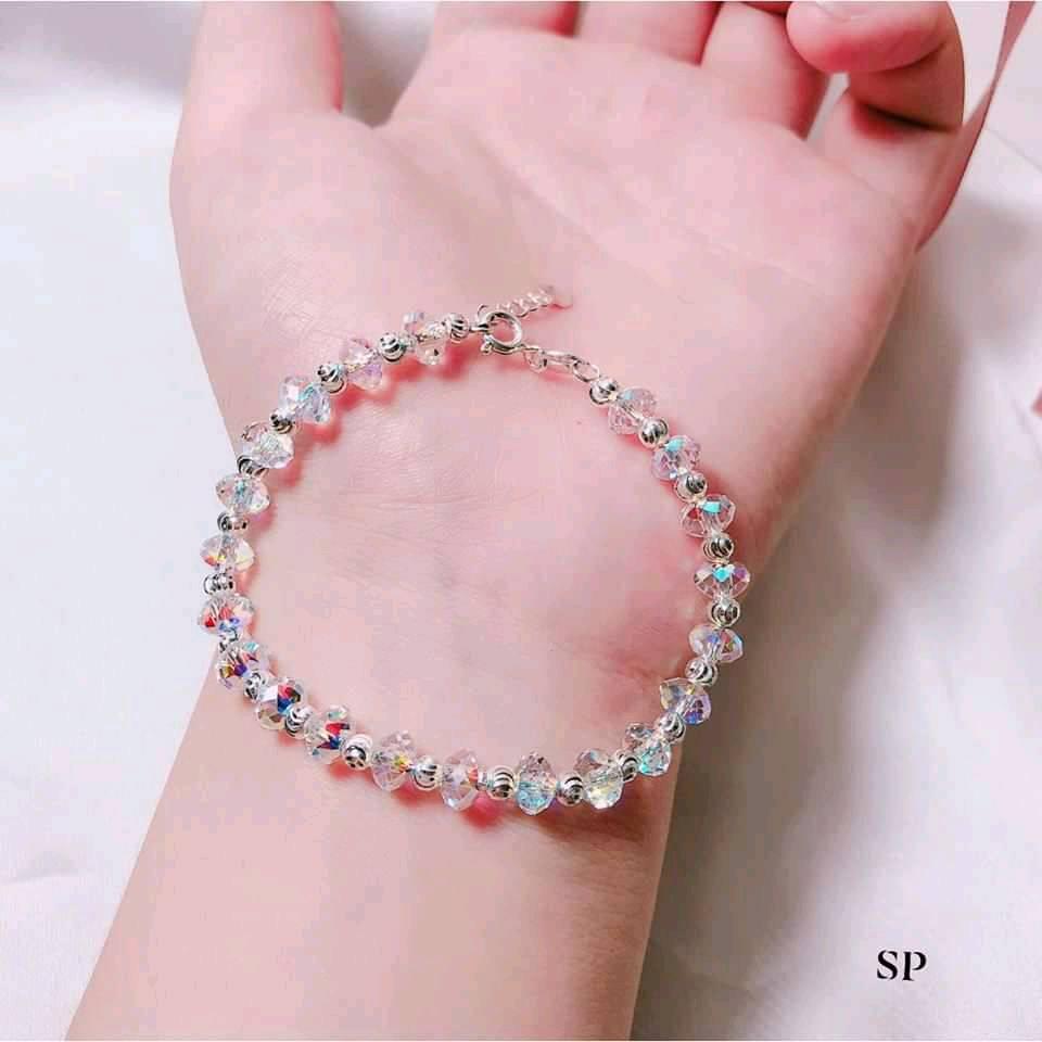 Lắc tay pha lê bạc ta lấp lánh