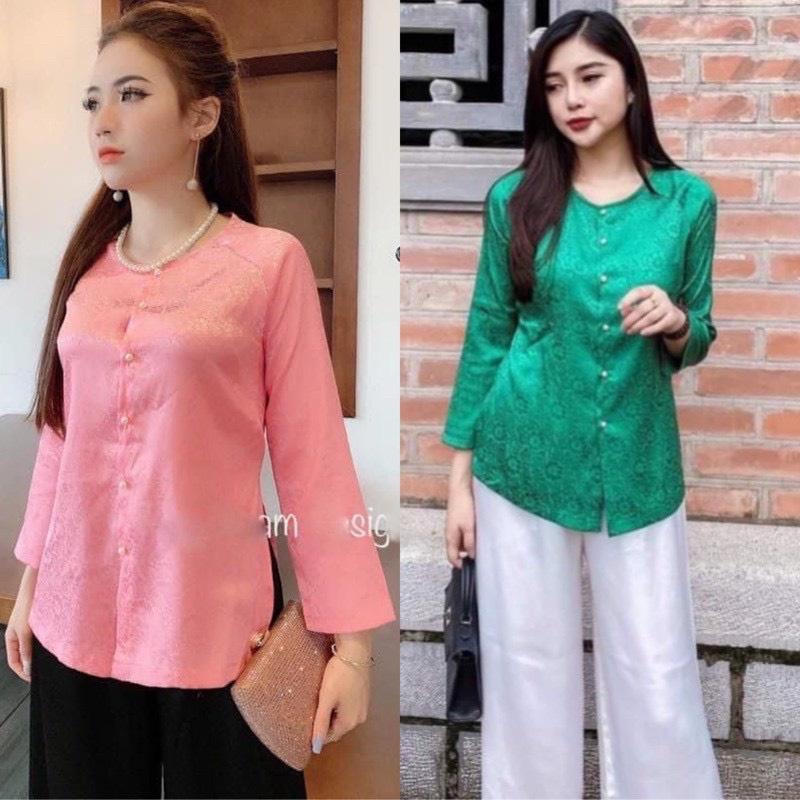 Đồ Lam Đi Chùa Bà Ba Gấm Cao Cấp Mát