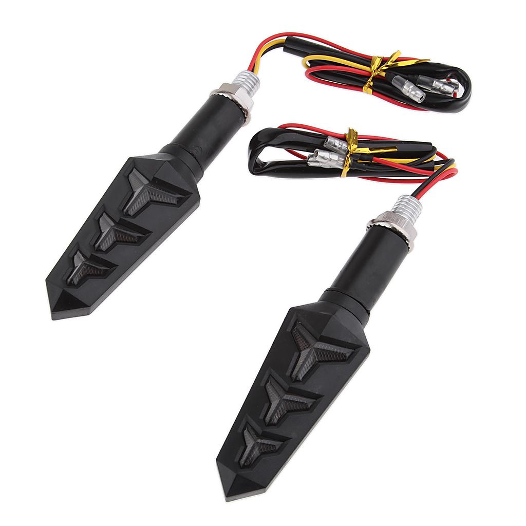 Pair Universal Motorcycle LED Amber Turn Signal Light Indicator Blinker Lamp