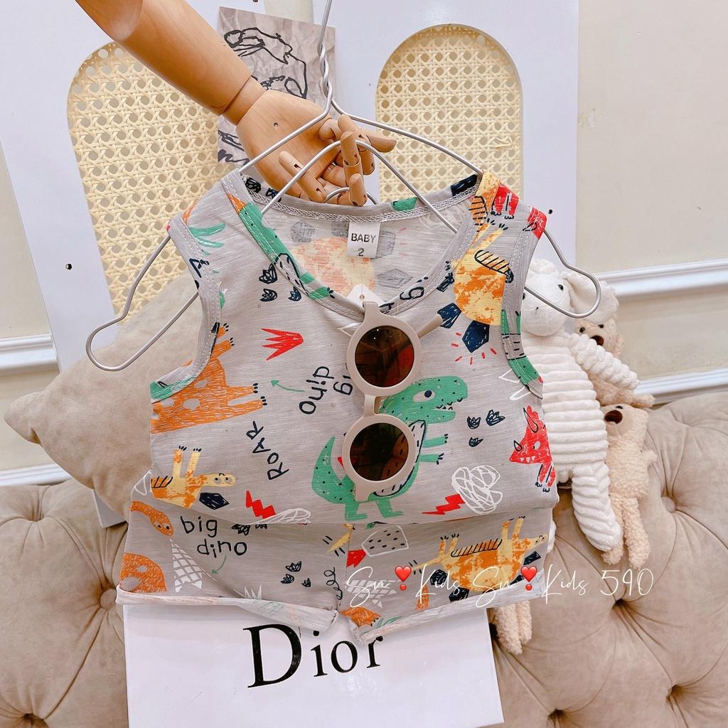 Bộ cotton ba lỗ cho bé trai 8-18kg