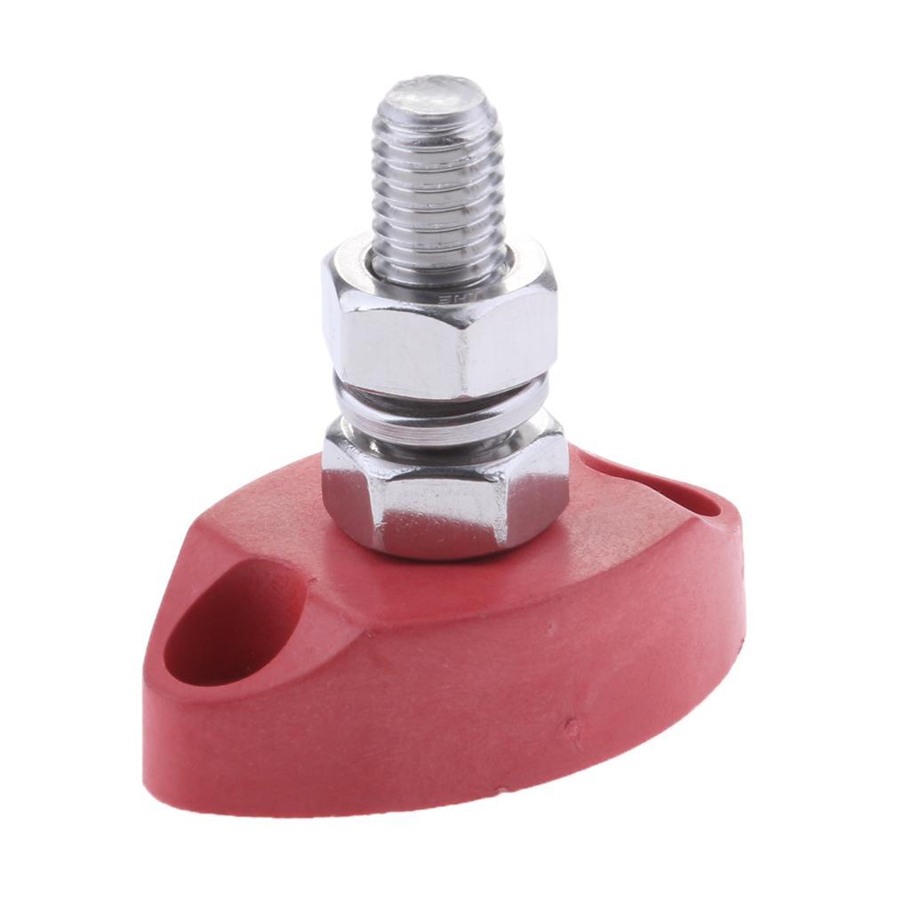 Red Junction Block Power Post Insulated Terminal Single Stud 6mm / 8mm