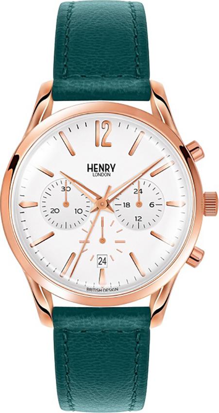 Đồng Hồ Dây Da Cừu Henry London HL39-CS-0144 Stratford (38.5mm) - Xanh + Dịch Vụ Khắc Tên