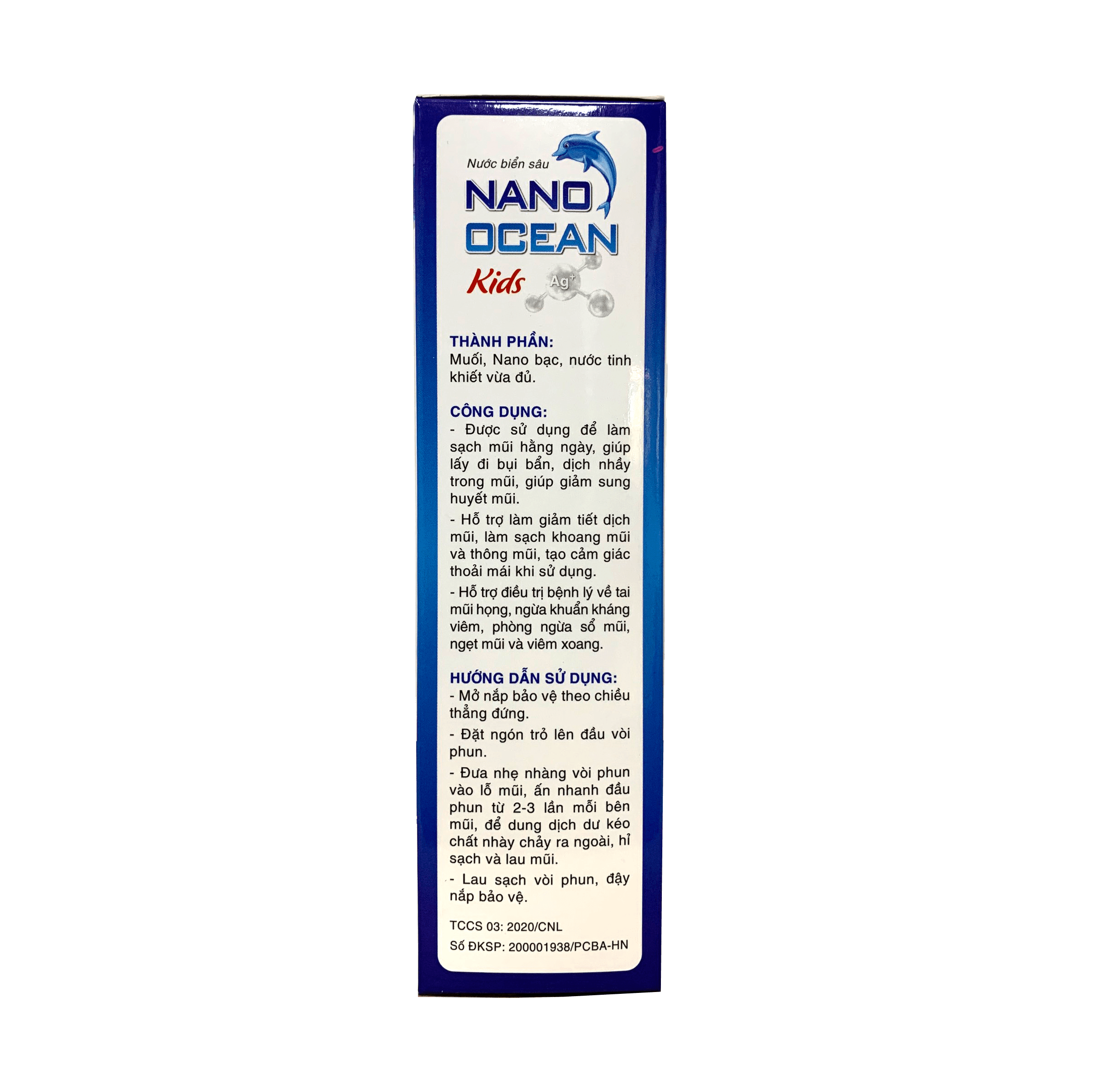 Chai Xịt Vệ Sinh Mũi Nước Biển Sâu Nano Bạc Cho Trẻ Em Nano Ocean Kids
