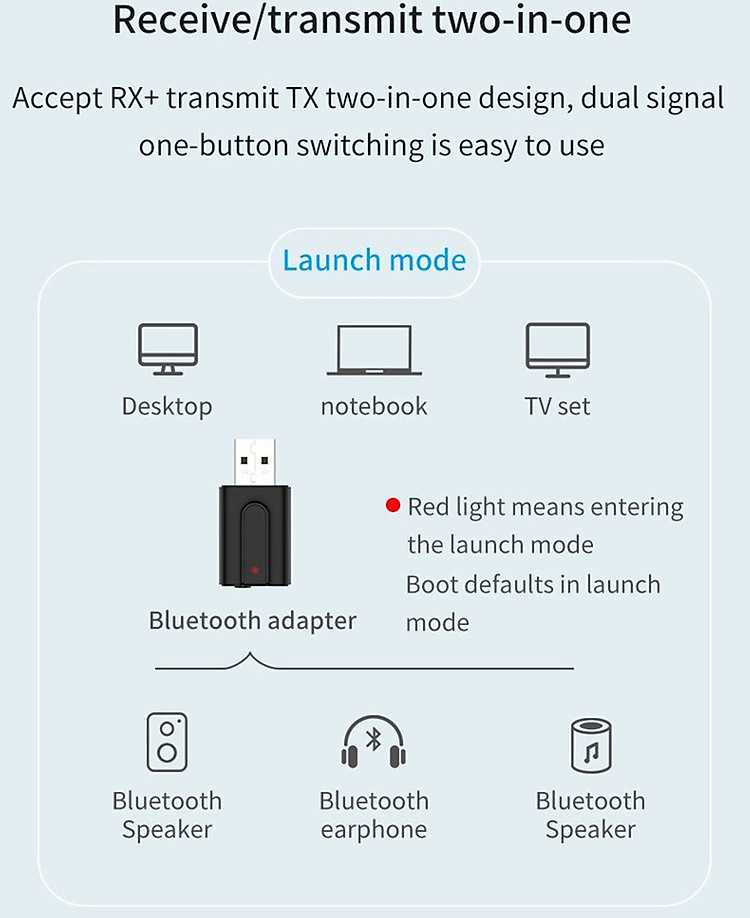 USB Thu Phát Không Dây Bluetooth 5.0 BT-T10