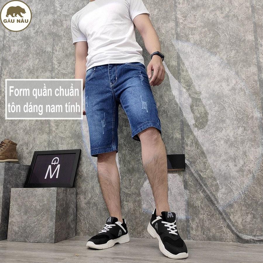 Quần short jean nam GN413 màu chuẩn đẹp Gấu Nâu